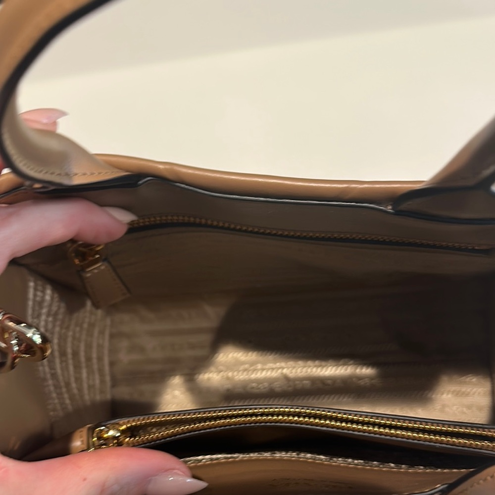 Prada Tan Saffiano Leather Satchel with Gold Hardware - Picture 7 of 10